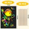 Scratch Rainbow Art Paper Set - 100Pcs Magic Scratch Off Art Craft Supplies Kits for Kids Girls Boys Black Scratch Notes Sheet Doodle Pad for Fun DIY Toy Return Gift Birthday Party Favors
